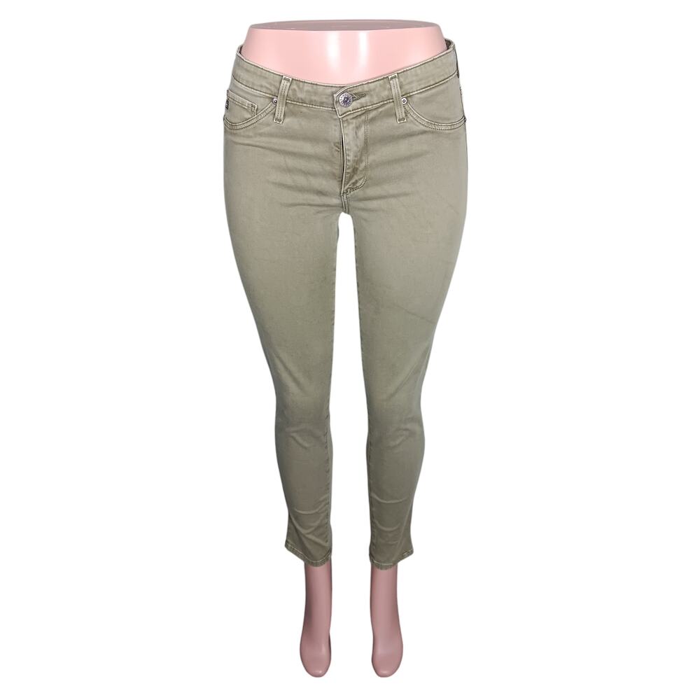Anthropologie AG The Abbey Ankle Skinny Jeans Size 27R Pale Green Stretchy